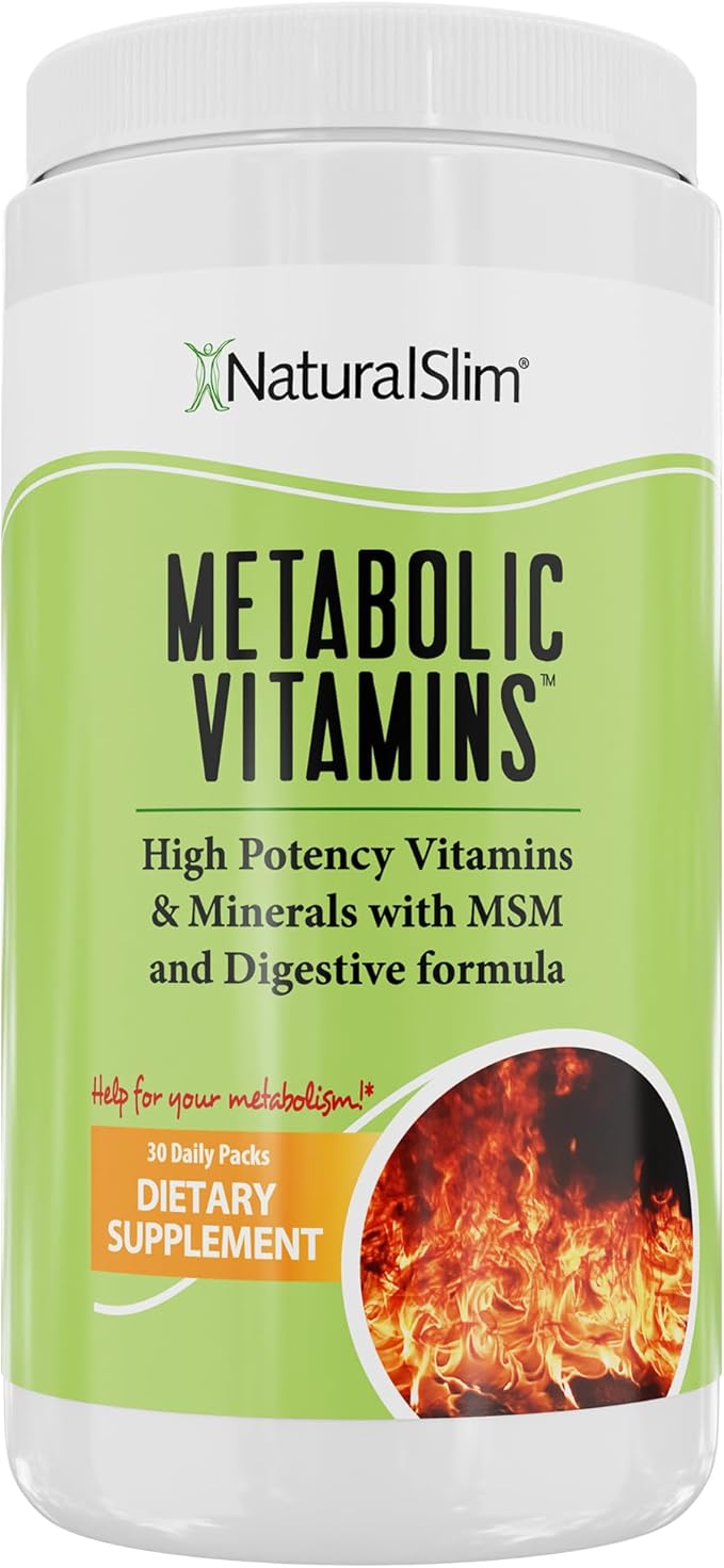 NaturalSlim Metabolic Vitamins - Combination of High Potency Multivitamins, Minerals, B Complex, Msm, & Digestive Formula Supplements for Men & Women - Energy & Metabolism Support - Capsule,1 Pack