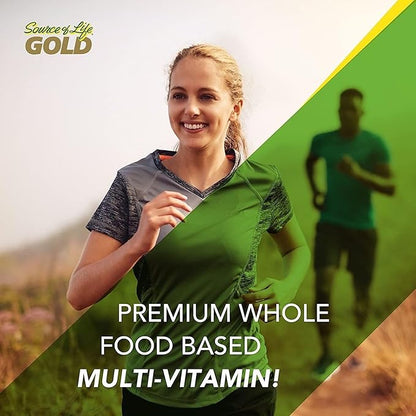Natures Plus Source of Life Gold Multivitamin Liquid - 8 oz - with Vitamins D3, B12 & K2 - Blood, Bone & Immune Support - Vegetarian & Gluten Free - 8 Servings