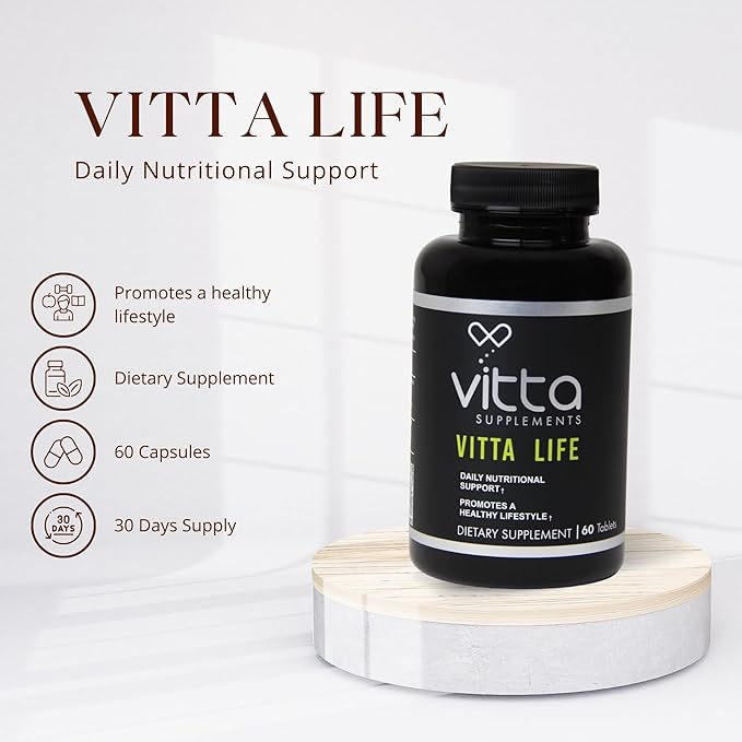 Vitta Life Tabs | Multivitamin with Vitamin A, Vitamin C, Vitamin D, Thiamin B1, Riboflavin B2, Niacin, Vitamin B6, Vitamin B12, Pantothenic Acid, Calcium, Phosphorus | 60 Tabs