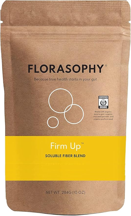 Firm Up Organic Soluble Fiber Supplement for Digestive Gut Health, Diarrhea Control & IBS Relief, Gluten Free Vegan Prebiotic Powder, One Month Supply