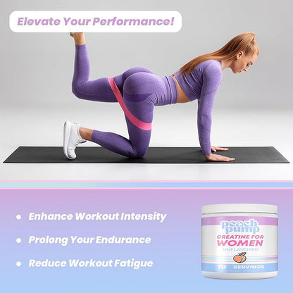 Creatine for Women - Creatina - Creatine Women - Booty Builder - creatine for Booty gain - unflavored - 70 Servings