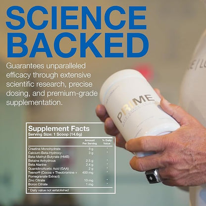 DRINK HRW Prime Men's Health Supplement - Enhance Muscle, Strength, Vitality - Scientifically Validated, Premium Ingredients - Boost Energy, Endurance with Creatine+ GAA - Peach Mango (30 Servings)