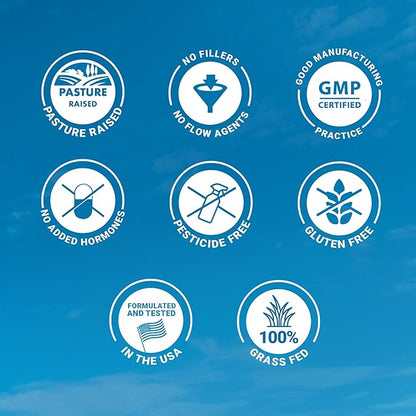 Ultimate 100% Grass Fed Beef Organs Supplement Supports Energy & Whole Body Wellness* with a Complex of Desiccated Beef Liver, Heart, Kidney, Pancreas & Spleen. Pesticide Free & Non-GMO, 180 Capsules