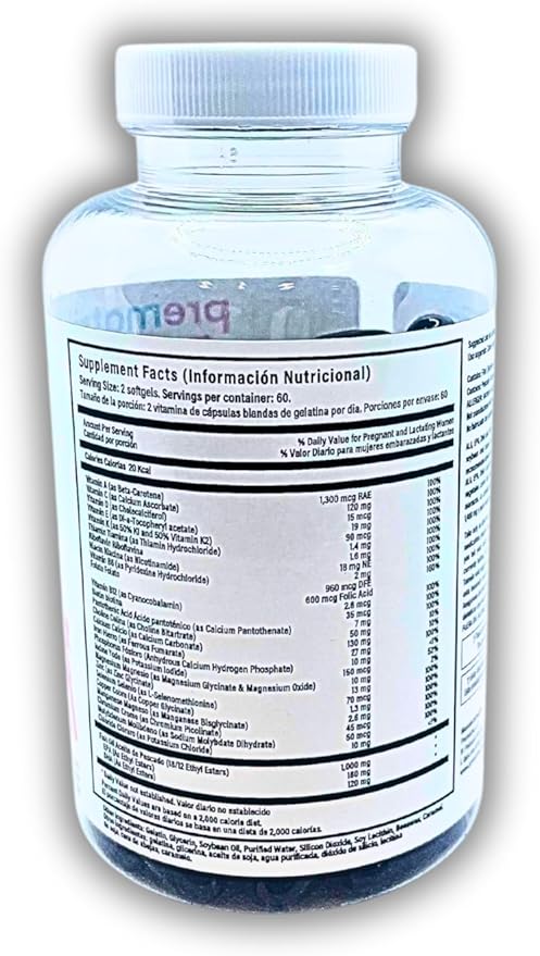 Prematria Prenatal Multivitamin Folic Acid Omega-3 Fish Oil Softgel