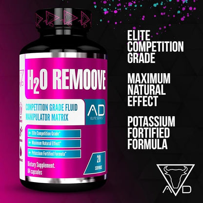 Project AD H2O Remoove Nutural Diuretice Water Management System, Contains a Potassium-Sparing Formula Designed To Promote a Drier, Leaner And More Vascular Looking Physique (28 Servings)