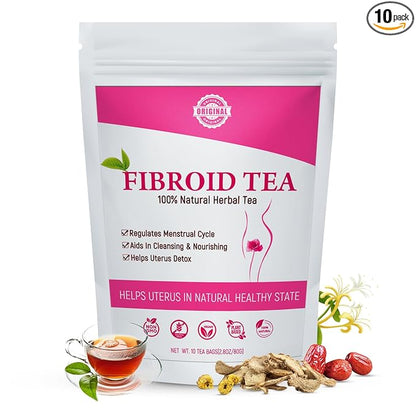 Laicuherb Fibroids Shrink Herbal Tea for Women Get Pregnant Fast & Hormone Balance, 10 Teabags Fertility Tea for Women Shrink Ovarian Cysts, Natural Detox Womb Tea to Warm Uterus and Detox
