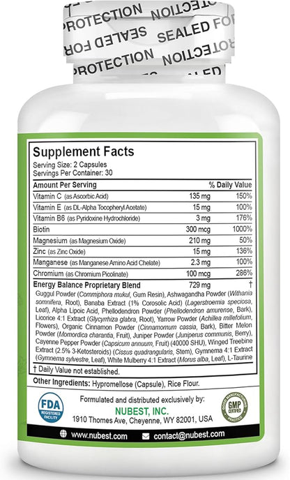 NuBest Blood Sugar - Premium Formula with Bitter Melon, Ashwagandha, Cinnamon, Chromium, Magnesium, Vitamins, Alpha Lipoic Acid, Cayenne Pepper - Support Healthy Blood Sugar - Pack 4