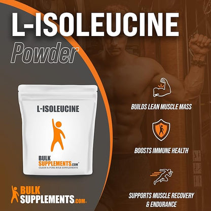 BulkSupplements.com L-Isoleucine Powder - Amino Acids for Immune Support, BCAA Supplement - Unflavored, Gluten Free - 1000mg per Serving (5 Kilograms - 11 lbs)