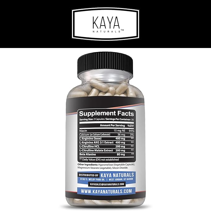 Kaya Naturals - Nitric Blast Potent All-Natural Herbal Supplement for Maximum Health Benefits | Pre-Workout | Increased Energy | Improved Nighttime Performance (60 Count (Pack of 1))
