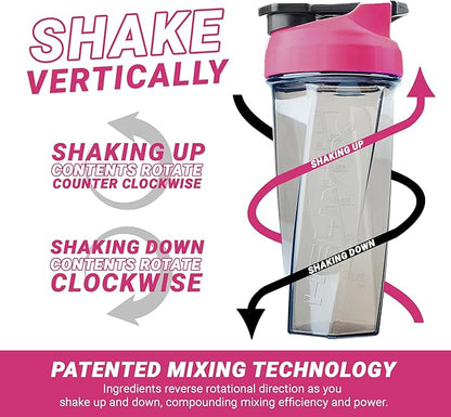 HELIMIX 2.0 Vortex Blender Shaker Bottle Holds upto 28oz | No Blending Ball or Whisk | USA Made | Portable Pre Workout Whey Protein Drink Shaker Cup | Mixes Cocktails Smoothies Shakes | Top Rack Safe