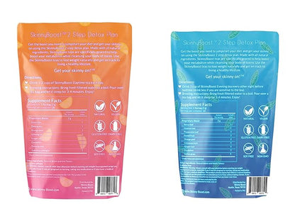 28 Day Detox Tea Kit- (2 PACK) - 2 Daytime Teas, 2 Evening Detox Teas Non GMO, Vegan, All Natural Detox and Cleanse