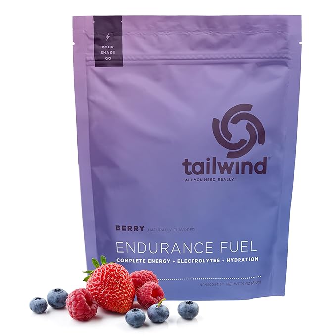 Tailwind Nutrition Endurance Fuel, Electrolyte & Hydration Sports Drink Mix Powder, Gluten-Free, Vegan, Berry, 30 Servings