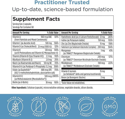 Designs for Health Methylated Multivitamin for Women & Men - Twice Daily Multimineral Supplement & Multivitamin Without Iron + Methylated B12 and Folate, Vitamin C, K, D, E + More (120 Capsules)