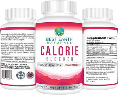 Best Earth Naturals Calorie Blocker Calorie Inhibitor with Chitosan, Gymnema Sylvestre, Vitamin C and More -30 Count