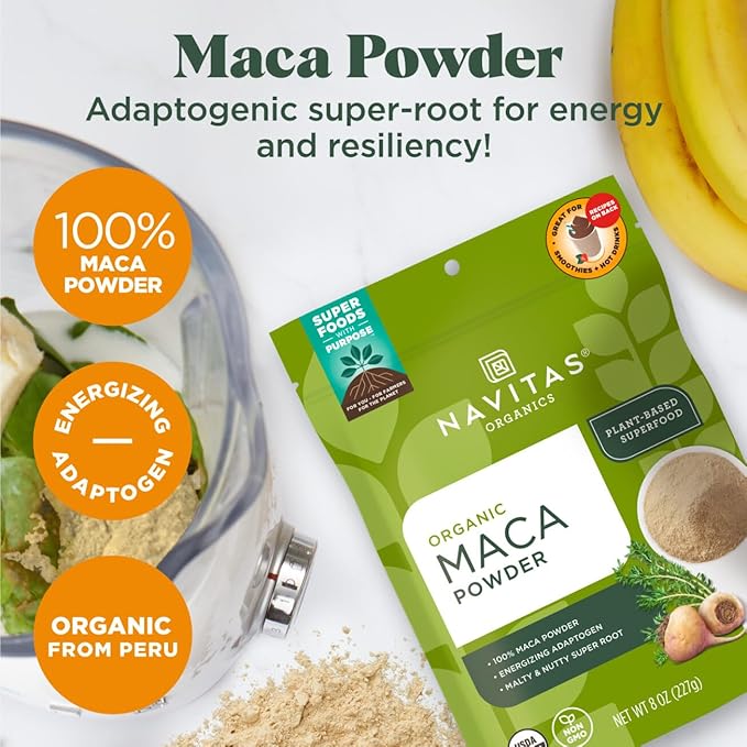 Navitas Organics Maca Powder, 4 oz. Bag, 23 Servings — Organic, Non-GMO, Low Temp-Dried, Gluten-Free