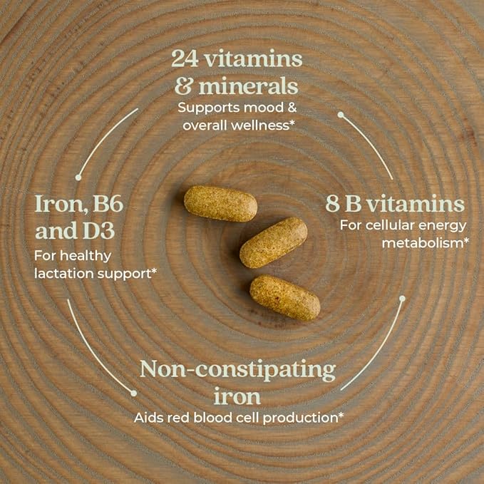 New Chapter, Postnatal Vitamins Lactation Supplement, Complete Multivitamin with Fermented Vitamin D3 + B Vitamins, Made with Organic Vegetables & Herbs, Non-GMO Ingredients, 96 Count