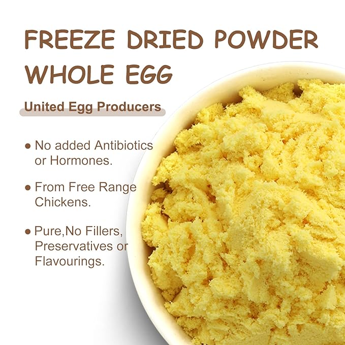 Orgnisulmte Whole Egg Powder, Fresh Pasteurized Egg Powder, All Natural, No Additives, Gluten Free Excellent for Baking Made in USA 8 Oz