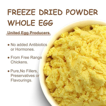 Orgnisulmte Whole Egg Powder, Fresh Pasteurized Egg Powder, All Natural, No Additives, Gluten Free Excellent for Baking Made in USA 8 Oz