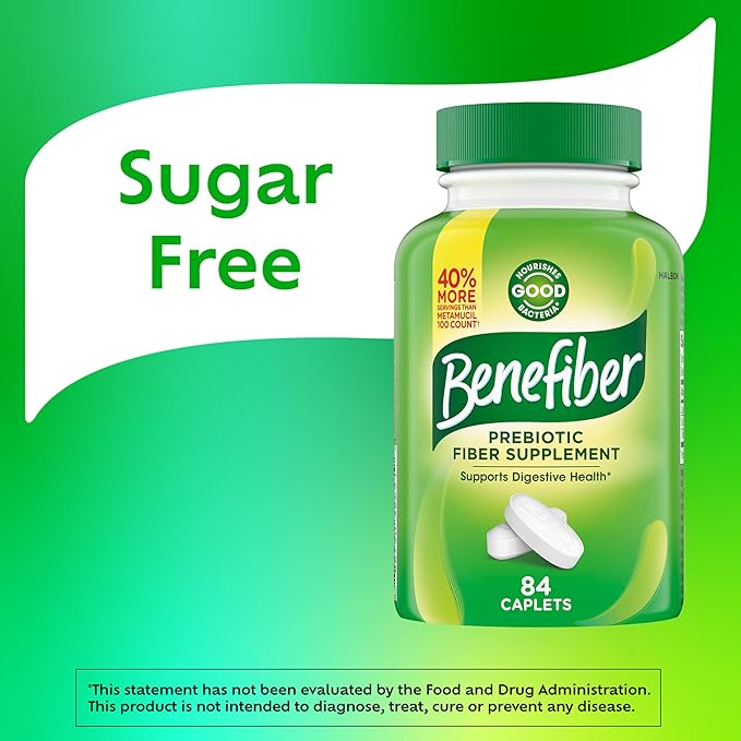 Benefiber Prebiotic Fiber Supplement Caplets, 84 Count