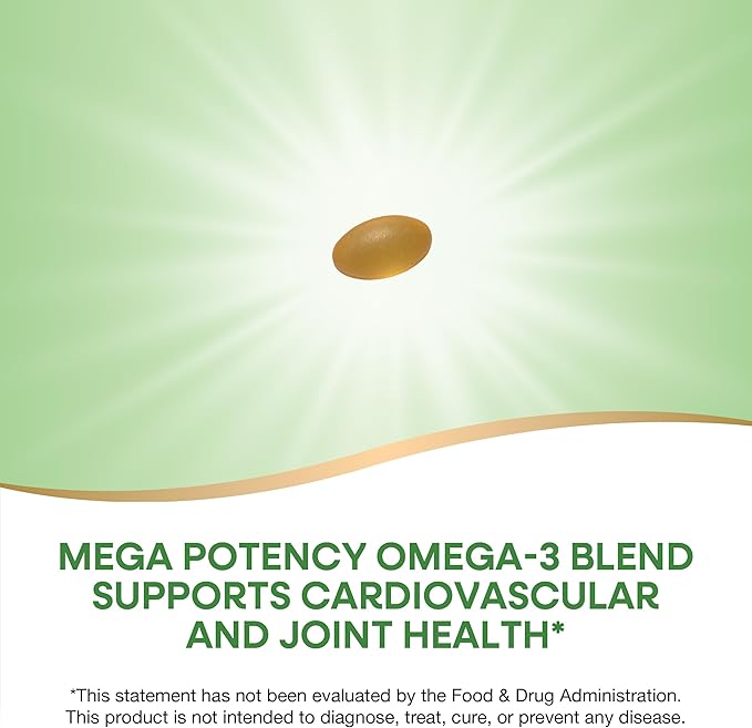 Nature's Way Super Fisol Fish Oil, Enteric Coated, Supports Cardiovascular and Joint Health*, Mega Potency Omega-3s, 180 Softgels (Packaging May Vary)