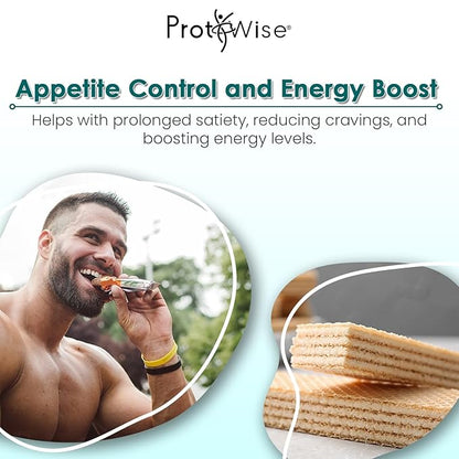 ProtiWise High Protein Wafers | Chocolate | 15g Protein Per Serving, Low Carb, Low Sugar, High Fiber Snack | Gluten-Free, Keto-Friendly Diet for Hunger Control & Weight Loss | 5/Box
