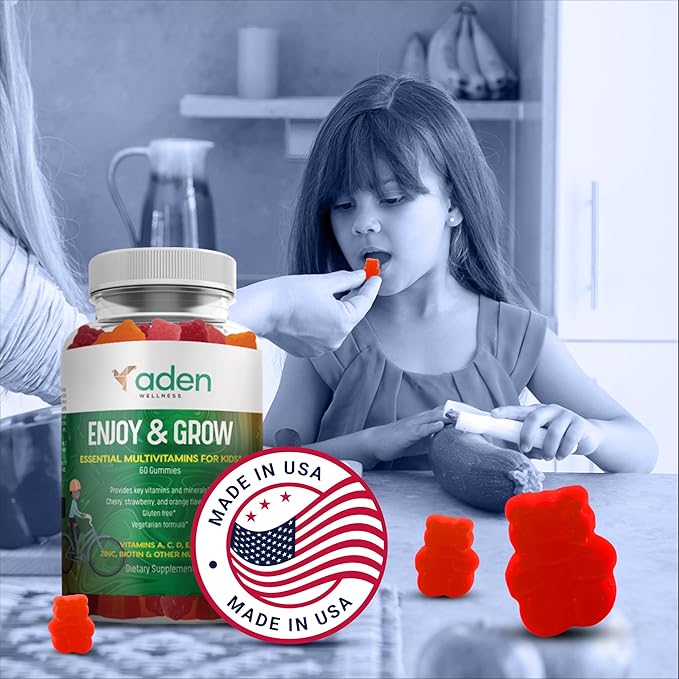 Multi B Vitamin Gummies for Kids - with B-Complex B6 B12 B9 (Folate) B7 (Biotin) B5 (Pantothenic Acid), A, C, D, E, Zinc, Iodine, Inositol – Energy, Nervous System, Immunity Support