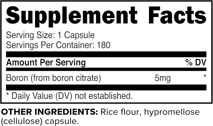 Primaforce Boron Capsules 5mg, 180 Vegetarian Capsules
