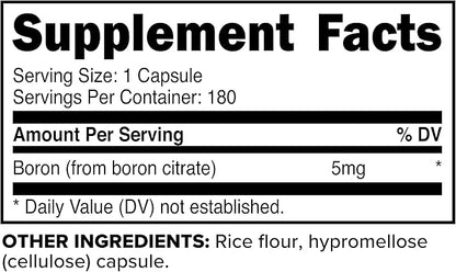 Primaforce Boron Capsules 5mg, 180 Vegetarian Capsules