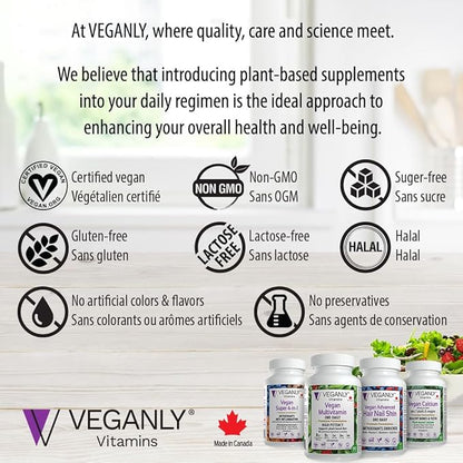 Vegan Multivitamin One-Daily, (90 Veg Tablets). Complete Vegan Nutrition Support for Plant-Based, Vegan or Vegetarian Diets. 26 Essentials with High Potency in B12 & D3.