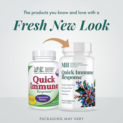 MICHAEL'S Health Naturopathic Programs Quick Immune Response - 90 Vegetarian Tablets - Immune System Support - with Vitamin A, Vitamin C & Zinc - 30 Servings