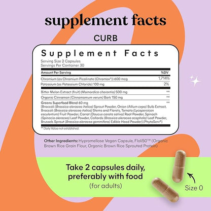 Lemme Curb Cravings, Improve Carb Metabolism, Support Weight Management w/Clinically Studied Chromium Picolinate, Bitter Melon, Ceylon Cinnamon & Greens Blend I Drug-Free I Vegan