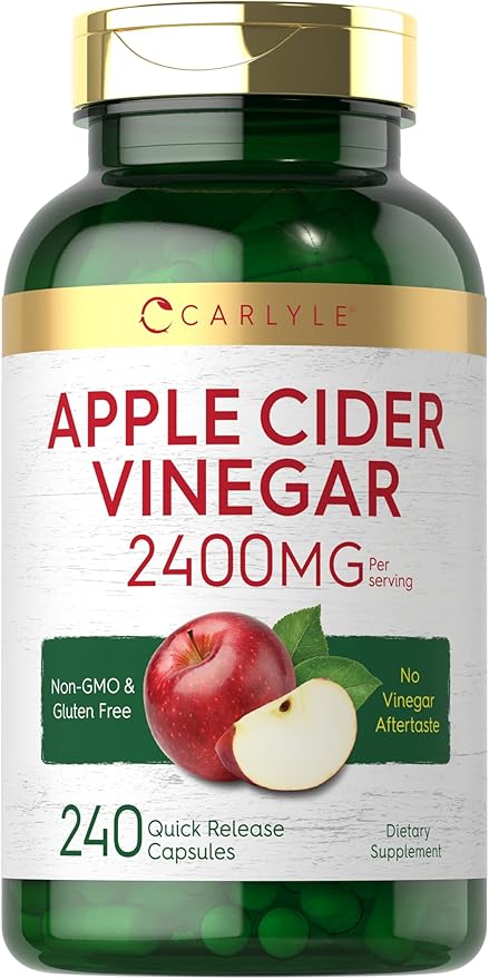 Carlyle Apple Cider Vinegar Capsules | 2400mg | 240 Count | Non-GMO, Gluten Free Supplement