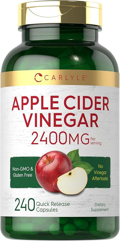 Carlyle Apple Cider Vinegar Capsules | 2400mg | 240 Count | Non-GMO, Gluten Free Supplement