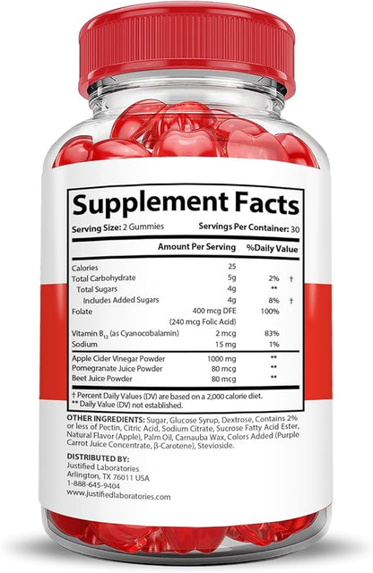 (2 Pack) Rapid Lean Keto ACV Gummies Advanced Formula 1000MG Rapid Lean Keto Gummies Apple Cider Vinegar Formulated with Pomegranate Beet Juice Powder B12 Vegan Non GMO 120 Gummys