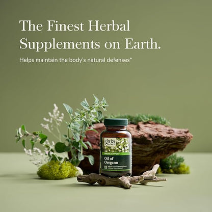Gaia Herbs Oil of Oregano - Immune and Antioxidant Support Supplement to Help Sustain Overall Well-Being - with Oregano Oil, Carvacrol, and Thymol - 60 Vegan Liquid Phyto-Capsules (30-Day Supply)
