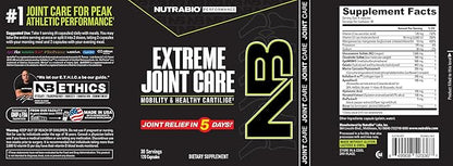 NutraBio Extreme Joint Care - Joint Support Supplement for Joint Relief, Pain-Free Movement - Supports Healthy Joints, Mobility, and Cartilage- Full Joint and Musculoskeletal Support - 120 Capsules