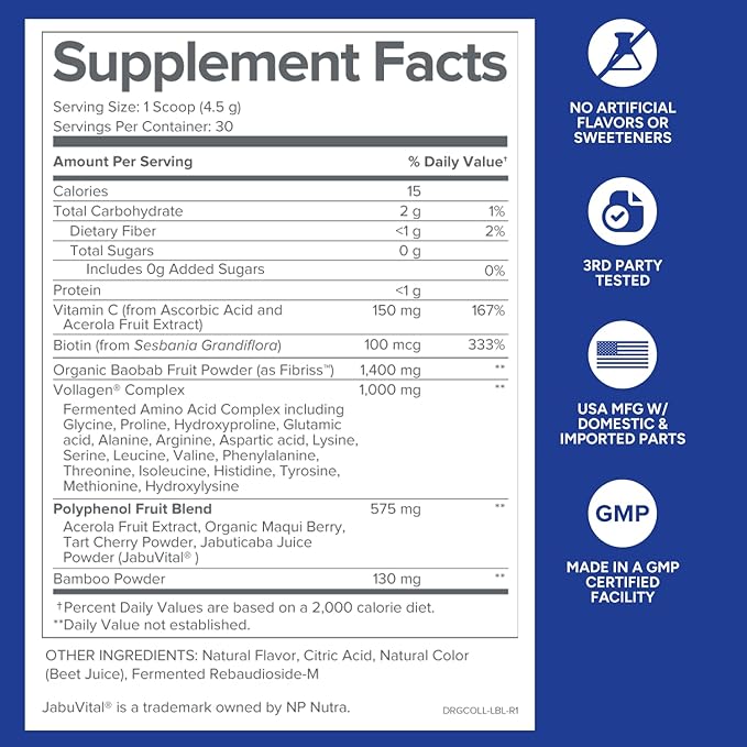 Gundry MD Phyto Collagen Complex, Strength Supporting Multivitamin Powder Supplement with Vitamin C, Amino Acids, and Polyphenols - Strawberry Lemonade (30 Servings)