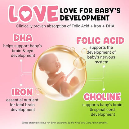 Prenatal Vitamins for Women multivitamin with Folic Acid DHA Choline for Pregnant and Breastfeeding Women Niacinamide Biotin and Minerals 27 in 1 Needed Supplement 90 Capsules-49