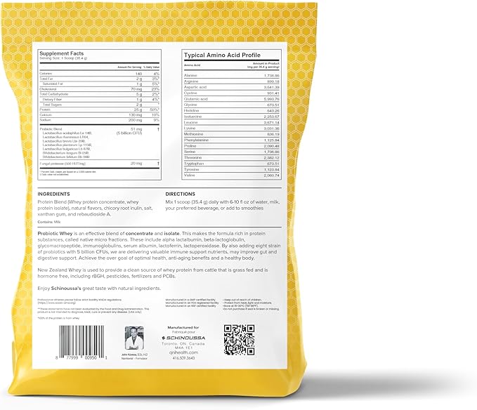 Probiotic Whey Protein Powder | Vanilla | 2 lb | Grass-Fed | New Zealand PROBIOTIC WHEY Isolate French Vanilla | Natural Flavors | 910g | 24 Servings