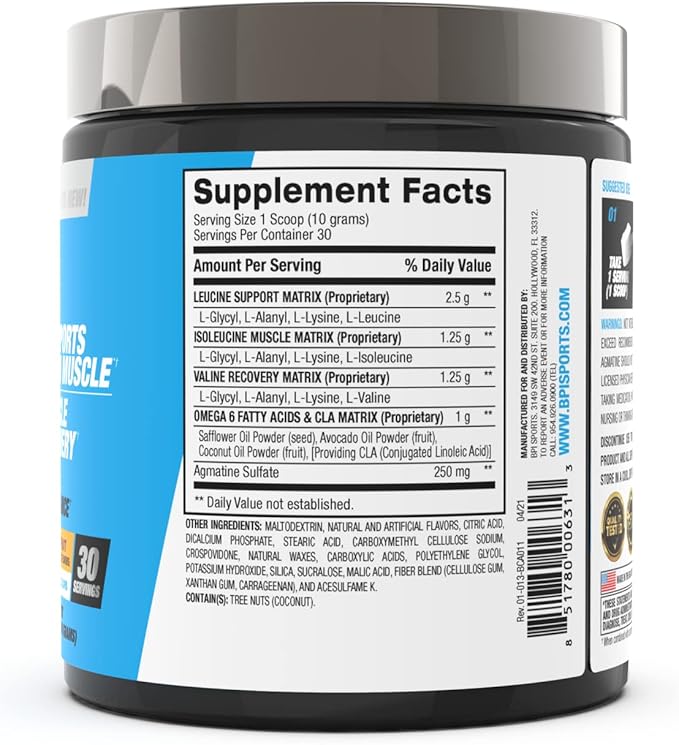 BPI Sports Best BCAA - The Building Blocks of Protein and Muscle - Supports Metabolism - Omega 6 - Passion Fruit, 30 Servings, 300 g
