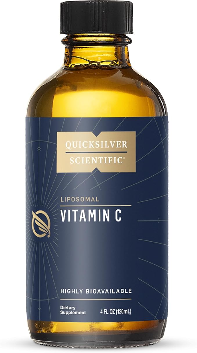 Quicksilver Scientific Liposomal Vitamin C - 1000mg Buffered Liquid Vitamin C Supplement - Immune + Antioxidant Support - Liposomes for Superior Absorption - Vegan + Non-GMO (4oz / 120ml)