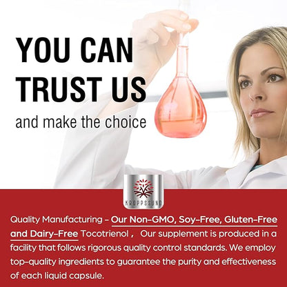 Tocotrienol Supplement Full Spectrum, Cutting-edge Fusion Technology,Tocotrienol Vitamin E-Tocotrienols 800mg,Powerful Antioxidant,Cardiovascular,Highest Absorption Rate -120 Liquid-Filled Capsules