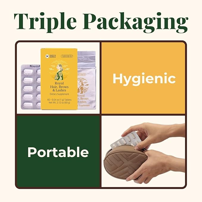 Heebin's Hair Growth Supplements with Biotin 4000 mcg, DHT Blocker and Collagen, for Hair Loss, Thinning and Regrowth, 60 Tablets, 2 Month Supply