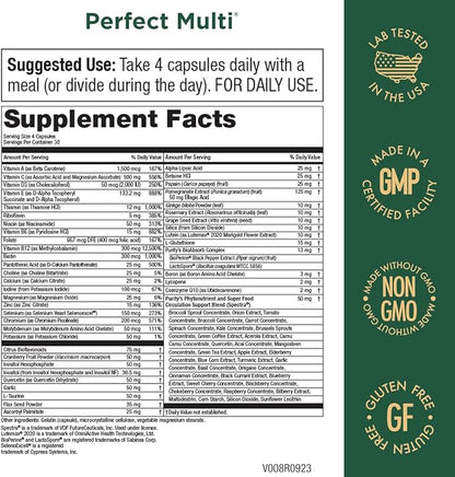 Purity Products Perfect Multi - Multivitamin Packed with Vitamins, Minerals and Phytonutrients - 60 Breakthrough Nutrients - Support for Healthy Immunity, Normal Energy Levels - 120 Capsules (1)
