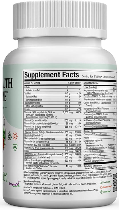 Maxi Health Supreme - High Potency Multivitamin & Mineral Supplement - 120 Tablets - Kosher