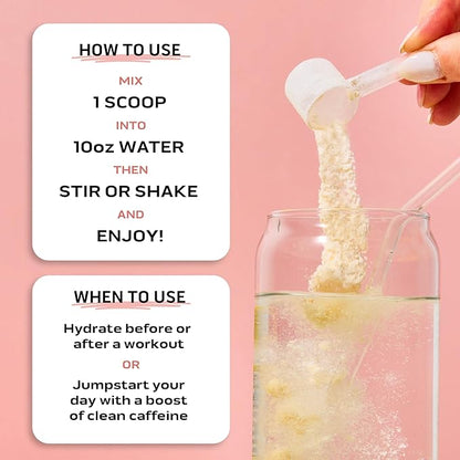 Ascent Clean Hydration + Energy Electrolytes Powder - 100mg Caffeine, 400mg Electrolytes, No Artificial Ingredients, Orange Mango 40 Servings