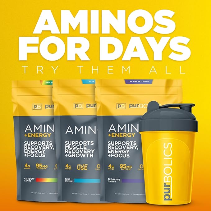 Aminos + Energy | Supports Recovery, Energy & Focus | 95mg of Caffeine, 0 Sugar & 60 Servings (Good Morning Sunshine)