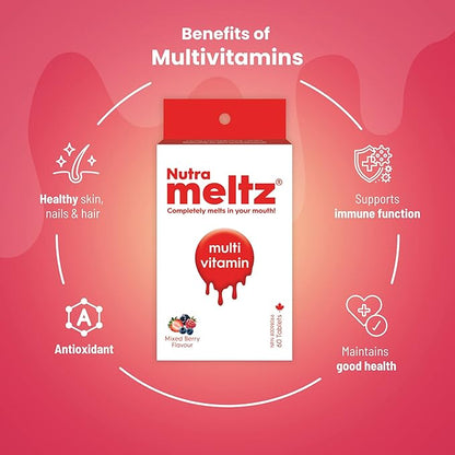 Multivitamin for Men & Women – Multimineral Supplement Supports Immunity, Improves Energy Levels Quick Dissolving Tablets for Vitamin Deficiency – Mixed Berry Flavor (60 Tablets)