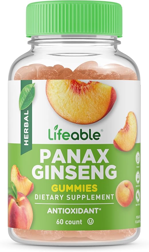 Lifeable Panax Ginseng Supplement Gummies | Great Tasting Ginseng Supplements | Antioxidant Support from Panax Ginseng Extract | Ginseng Gummies for Women, Men, Adults | 90 Gummies