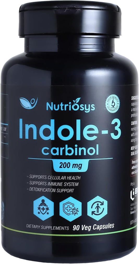 Indol-3 Carbinol 200mg 90 Veggie Capsules, Dietary Supplement for Healthy System, Vitamin Capsules for Men, Women and Adults, Multivitamins Capsules, Vitamin Supplements.